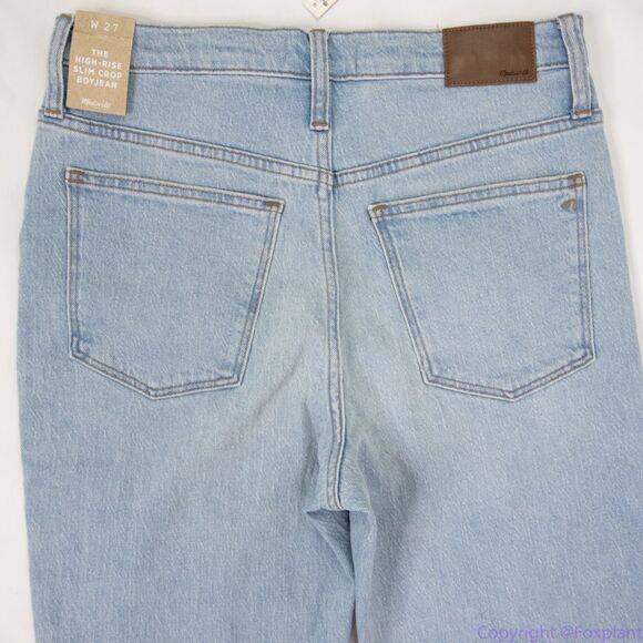 NEW Madewell The High-Rise Slim Crop Boyjean in Dumas Wash: Ripped Edition, 27 - Picture 12 of 16